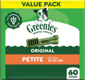 GreeniesVeterinarian-RecommendedAdult Natural Dental Dog TreatsPetite Size, Dog Dental Chews,Original Flavor, 36 oz. Pack, 60Count